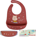 Silicone Baby Bibs Unisex, Self-Feeding, Catch-all Large Pocket, 6-48 months by LuluLittles