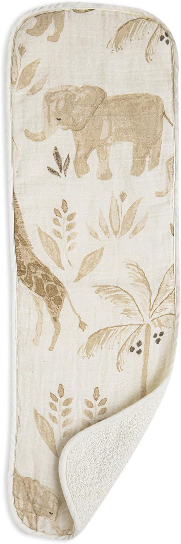 Crane Baby Muslin Baby Burp Cloths Set of 3, Safari Animal Print, 100% Cotton - Image 4