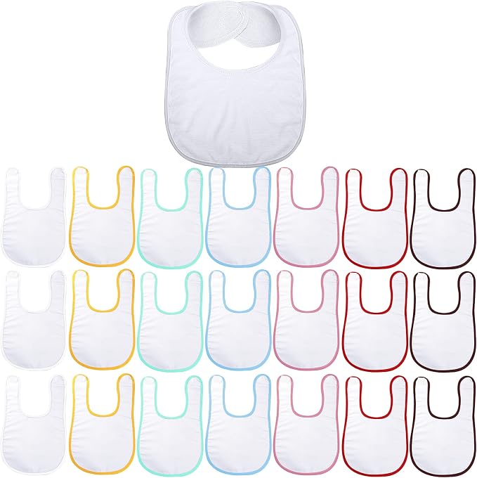 Geyoga 20 Pieces Sublimation Blanks White Bibs by Geyoga