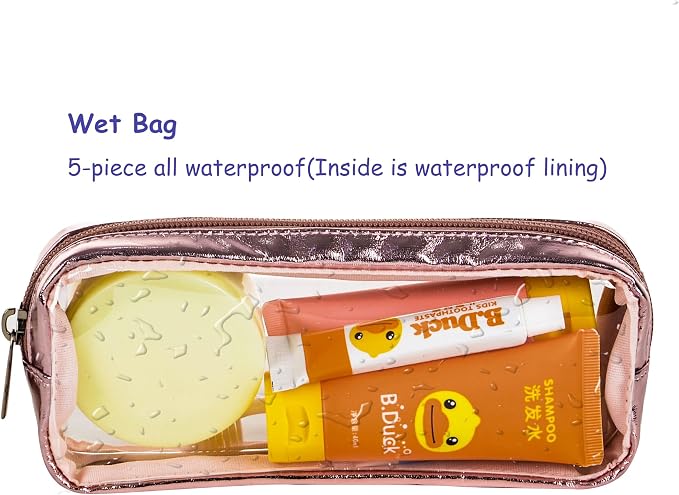 TSA Approved 5-Piece Diaper Bag Organizer Pouch Set Clear Waterproof TPU Kids - Image 4