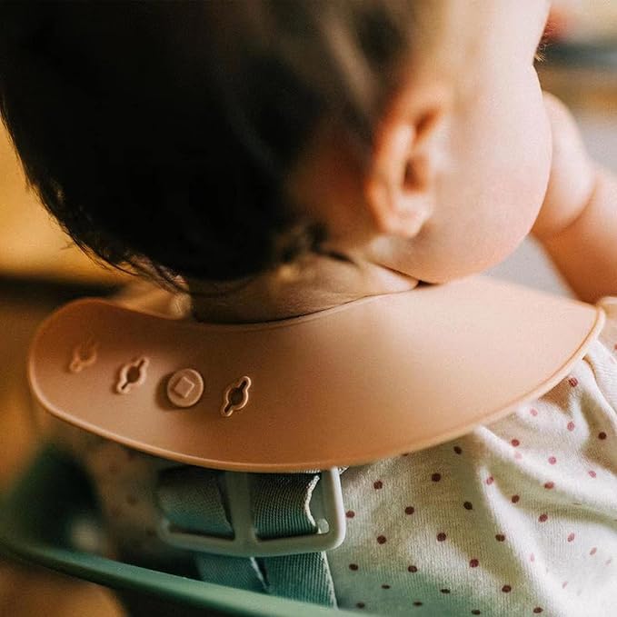 Moonkie Silicone Bibs Set Of 3, BPA Free Soft Adjustable Fit Waterproof Feeding - Image 4