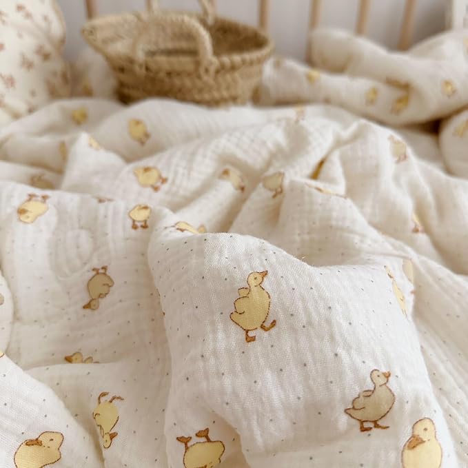 BuLuTu Duck Print Toddler Pillow Cases 20"x26", Cotton Muslin Boys Girls - Image 6