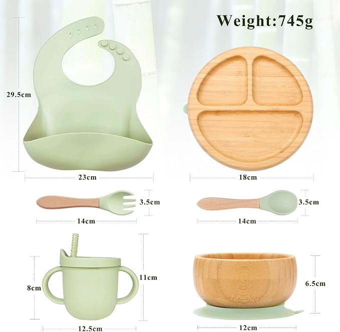 Bamboo Suction Plates for Babies and Bamboo Plates For Kids Baby Feeding and - Image 7