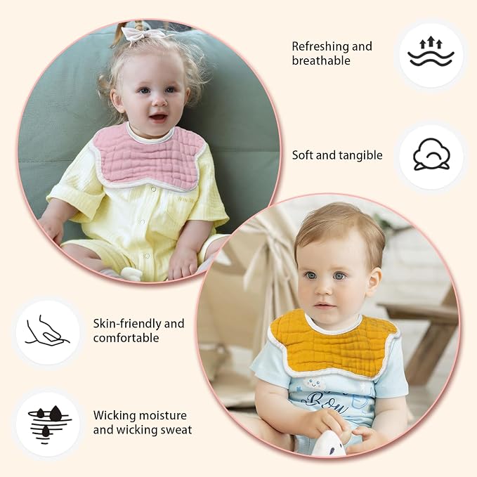 Baby Bibs Muslin Drool Teething Drooling Bibs - Image 4