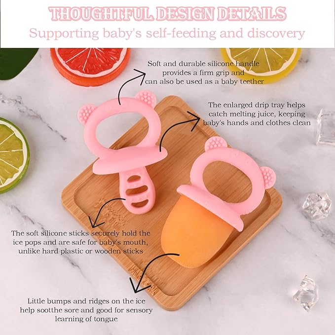 Sakolla Baby Popsicle Molds Mini 6-Cavity Silicone Ice Pop Mold - Image 4