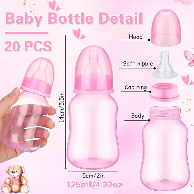 TrelaCo Bottle Chug Baby Shower Game 20 Pcs Baby Bottles Shower Favor - Image 3