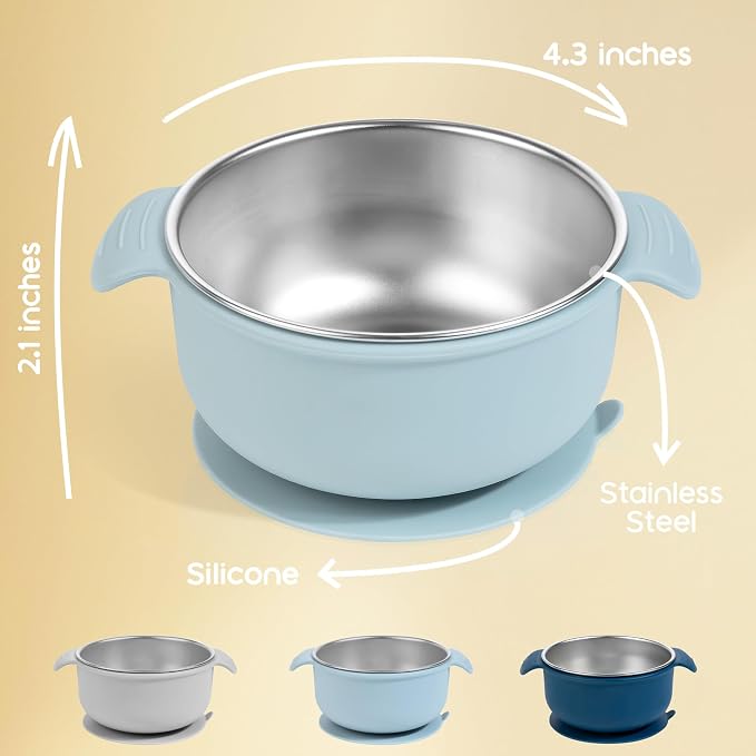 Bella's Friends Stainless Steel and Silicone Baby Bowls - Image 2