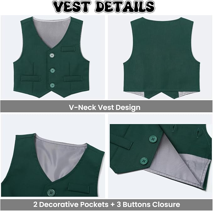 Baby Boy Clothes Suits Infant Gentleman Wedding Outfit Formal Dress Shirt Vest - Image 4