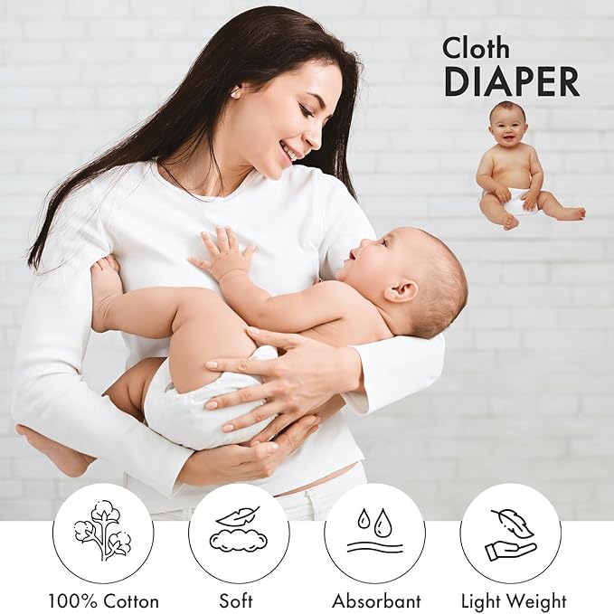 RUVANTI Unisex Birdseye Flat-Fold Cloth Diapers - Image 2