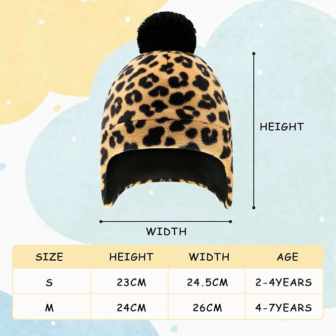 Duoyeree Kids Beanie Hat for Boys Girls Pom-pom Kint Hats Cozy Lining Winter - Image 6
