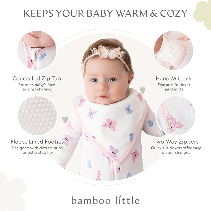 Bamboo Little Soft Baby Footie Pajamas, Baby Clothes, Newborn Sleepers - Image 2