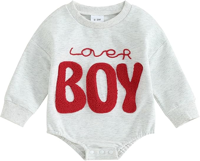 VISGOGO Newborn Infant Baby Boy Girls Oversized Romper Little Dude Sweater by VISGOGO
