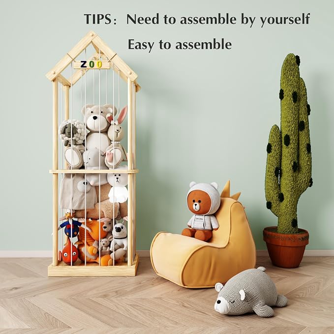 Stuffed Animal Storage Stuffed Animal Zoo Wood Soft Toy Organizer Plush Toy - Image 5