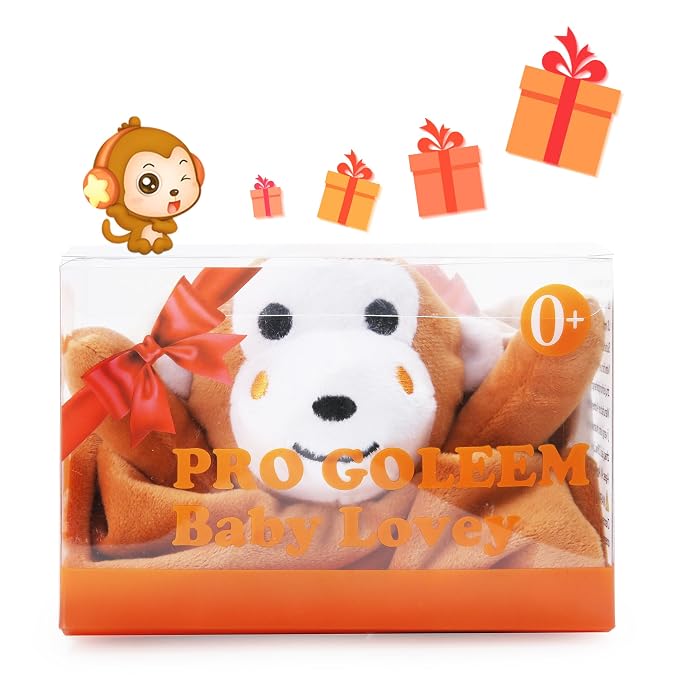Pro Goleem Monkey Loveys for Babies, Soft Security Blanket Baby Snuggle Toy - Image 7