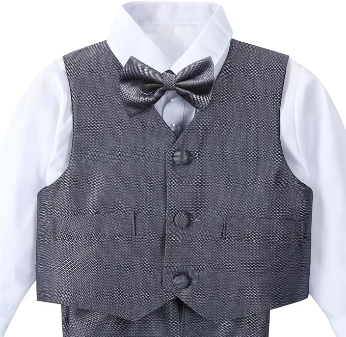 Dressy Daisy Baby Toddler Boy 5 Pcs Set Formal Tuxedo Suits No Tail Wedding - Image 6