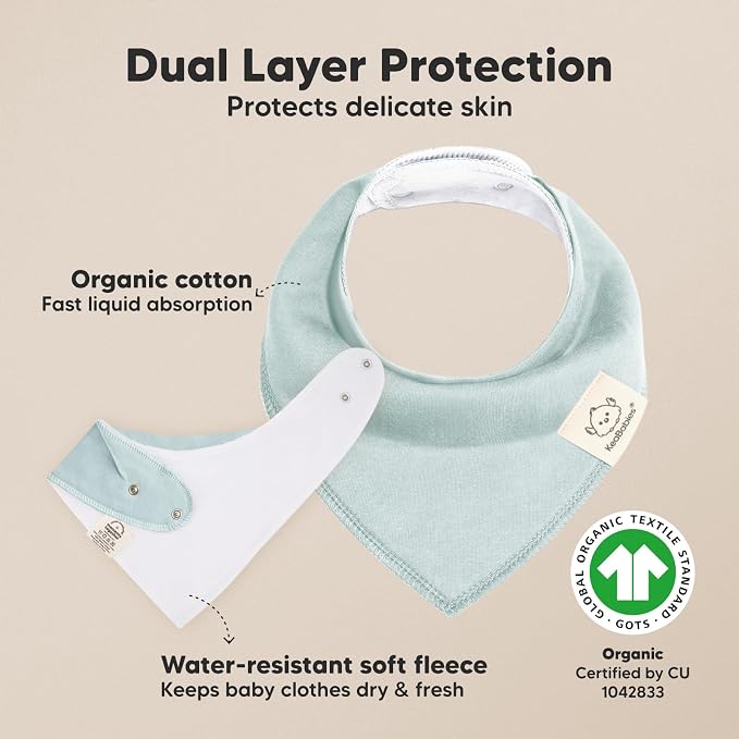 8-Pack Organic Baby Bandana Bibs - Image 2