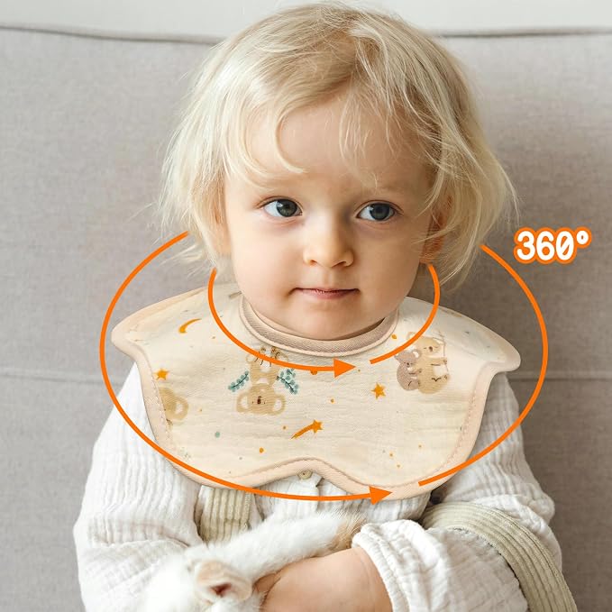 Baby Bibs Muslin Bibs 8 Pack for Drooling and Teething for Unisex Girls Boys - Image 6