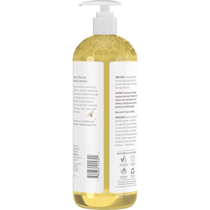 Baby Shampoo & Wash, Burt's Bees Tear Free Soap, Baby Care, 21 Ounce - Image 13