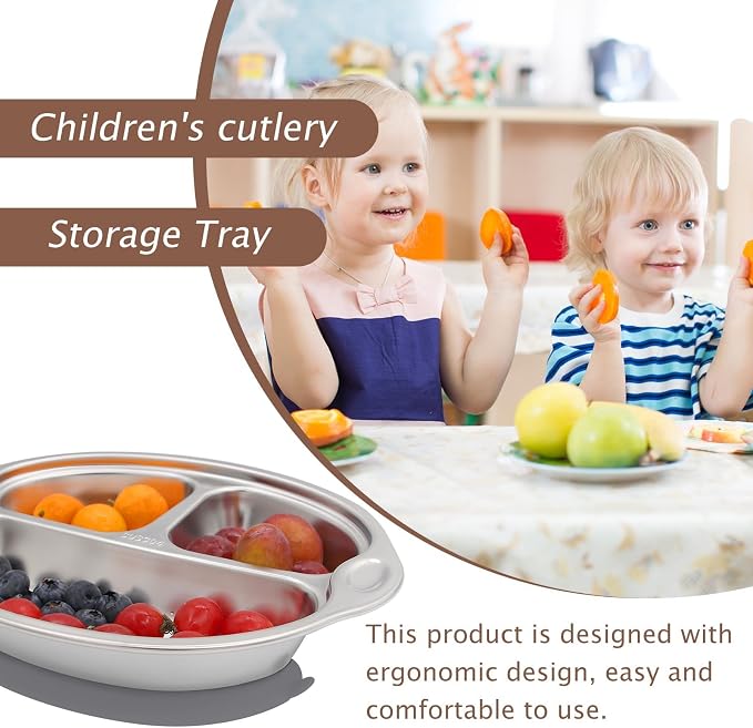 Stainless Steel Baby Suction Plates: Divided Plates - Image 6