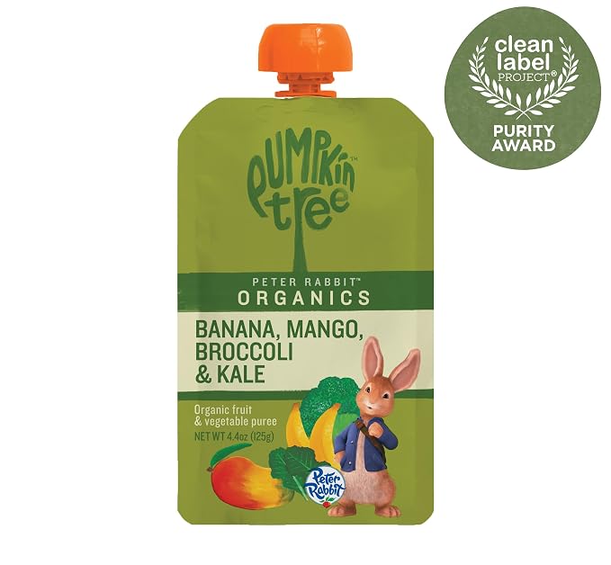 Pumpkin Tree Peter Rabbit Organics, and Kale, 4 Squeeze Pouch, Broccoli & Kale - Image 9