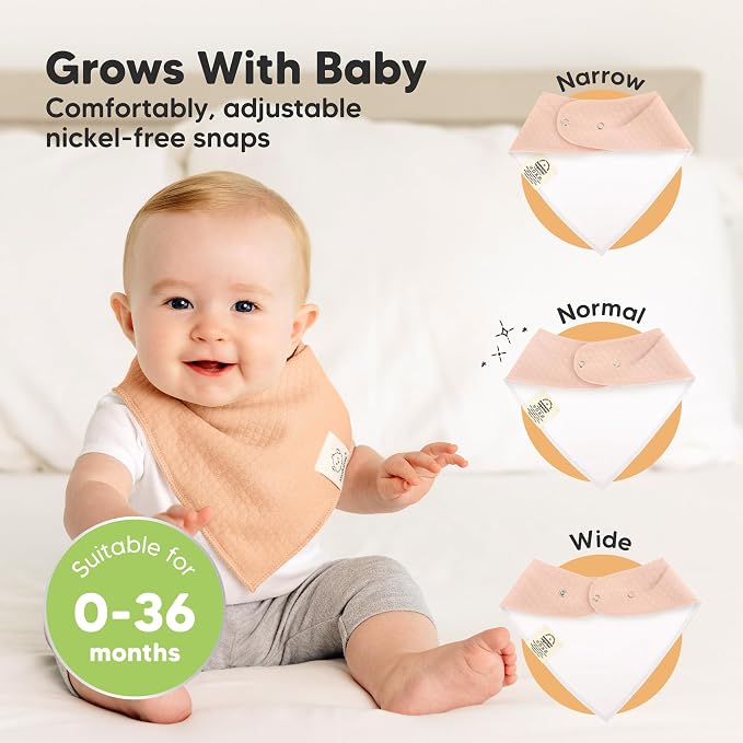 KeaBabies 8-Pack Bandana Bibs for Baby Girls, Boys - Image 4