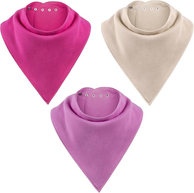 Adult Drool Bib for Special Needs, 3 Pk Soft Absorbent Large Bandana Bibs Set by BozenTek