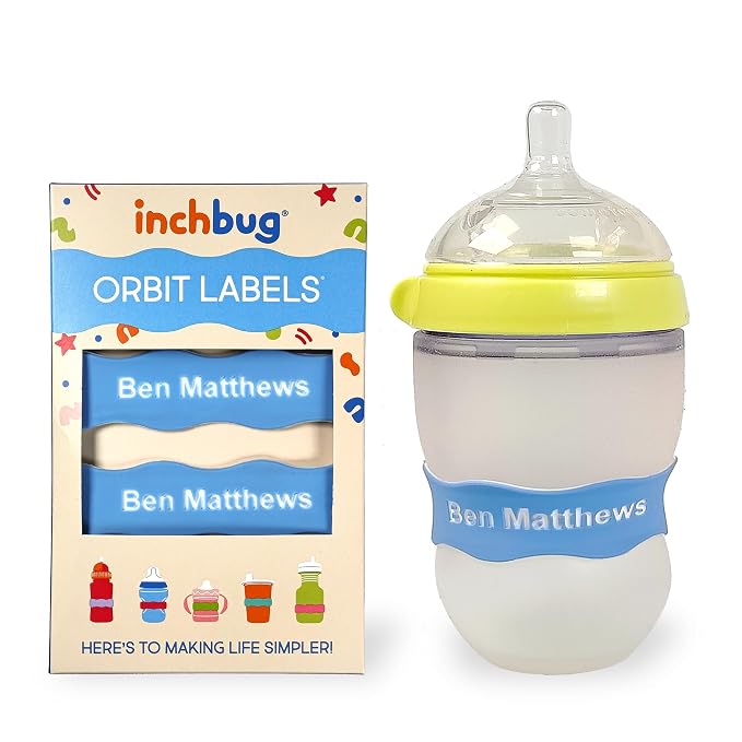InchBug Orbit Labels Baby Bottle and Water Bottle Silicone Name Bands – - Image 2