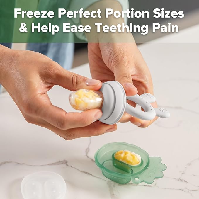 Haakaa Baby Fruit Food Feeder & Mini Freezer Nibble Tray Combo, Breastmilk - Image 3