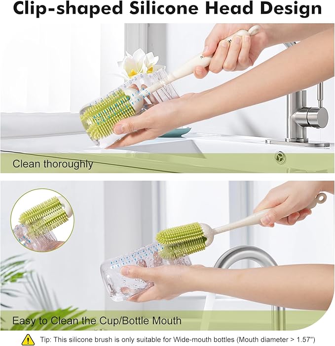 5-in-1 Baby Bottle Brush Kit, Silicone Bottle Brush - Image 2