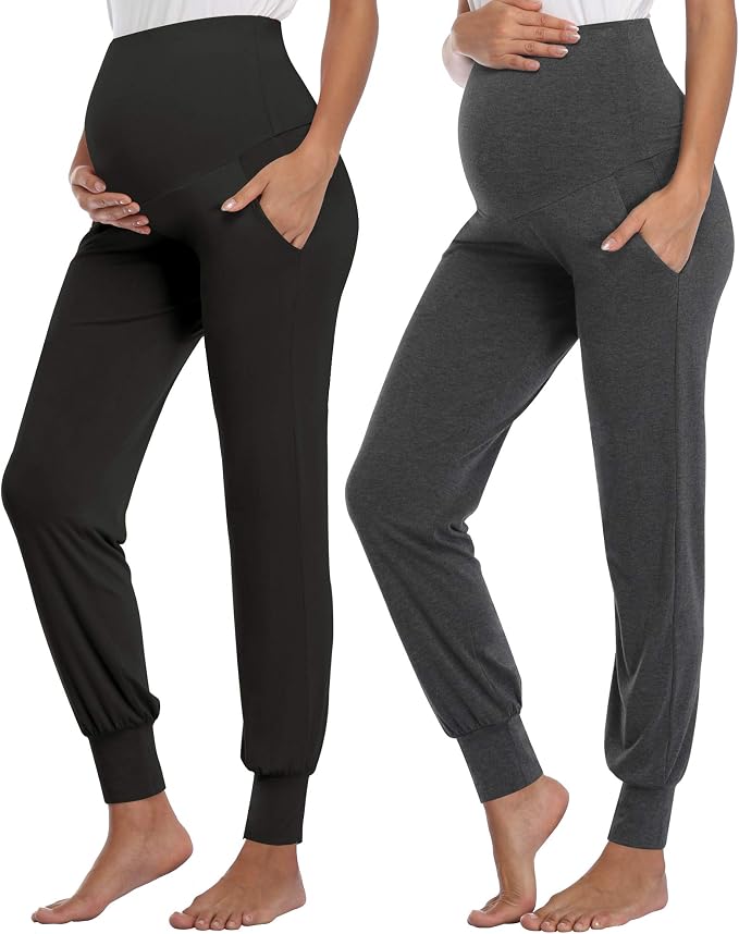 AMPOSH Women's Maternity Pants Stretchy Lounge Workout Pants Casual Loose Comfy by AMPOSH