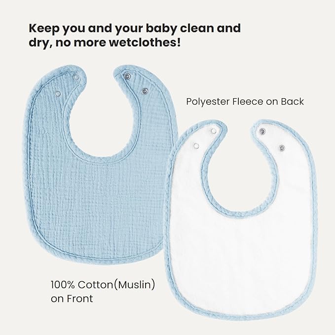 AMAWMW Muslin Baby Bibs for Unisex Boys Girls 6Pack Baby Bandana Drool Bibs - Image 4