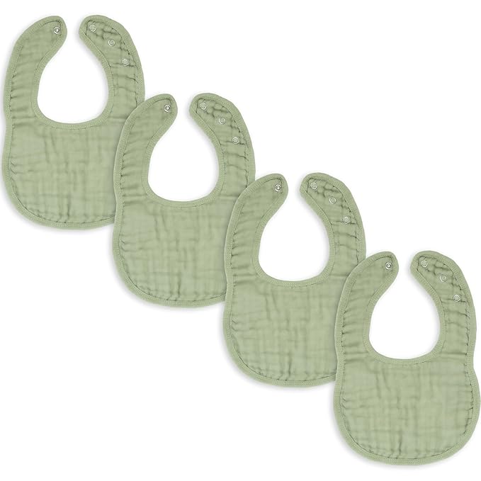 Comfy Cubs Muslin Bibs for Babies, Drool and Teething Bib, Adjustable Snaps by ComfyCubs