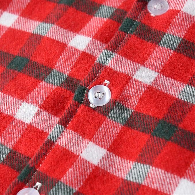 Schbbbta Kids Pajamas Set, Plaid Button Down Pjs - Image 4