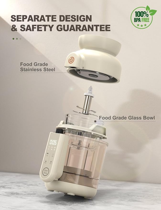 Auto Baby Food Maker, Glass Baby Food Mill, Baby Blender & Steamer and Puree - Image 3