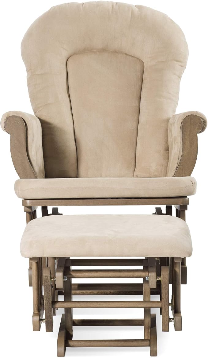 Child Craft Cozy Glider Rocker and Ottoman Set, Padded Cushion - Image 4