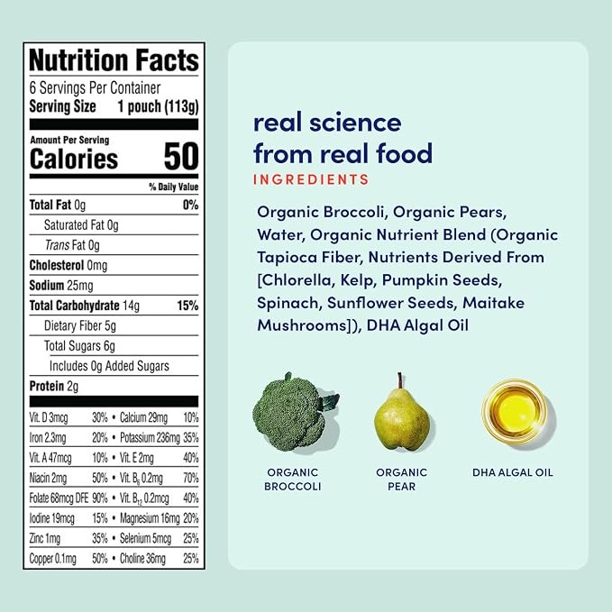 Cerebelly Organic Baby Food Pouches – Organic Broccoli Pear Pouch Protein - Image 7