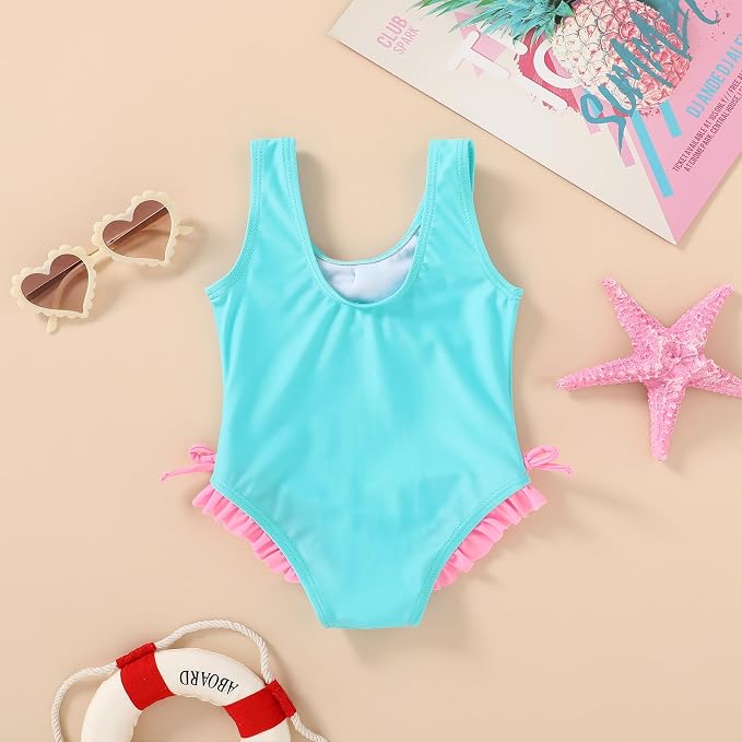 YOUNGER TREE Toddler Swimsuit Girl Cute Stripe One-Piece Ruffle Swimwear Baby - Image 2
