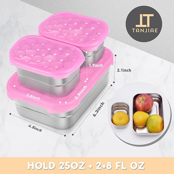 Small Stainless Steel Lunch Containers - Image 2