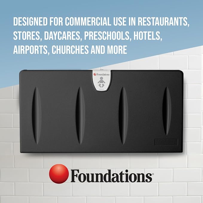 Foundations Classic Horizontal Wall-Mounted Baby Changing Station - Image 2