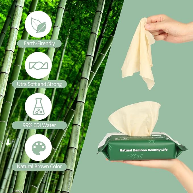 Bamboo Flushable Wipes, Septic Safe, Soothing Botanicals & Aloe, Eco Friendly - Image 6