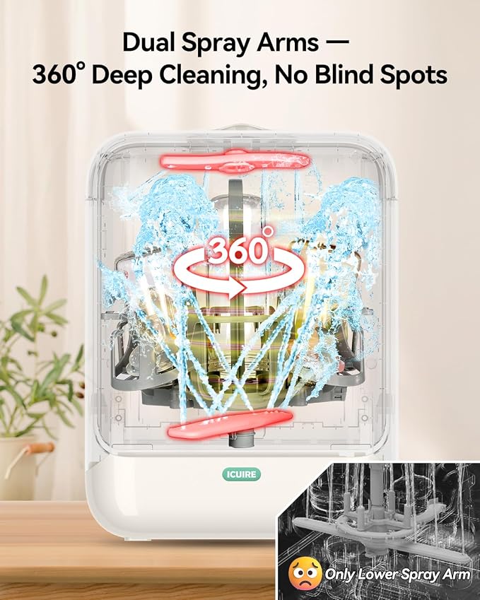 ICUIRE Baby Bottle Washer and Sterilizer and Dryer, 131-167°F High Temperature - Image 6