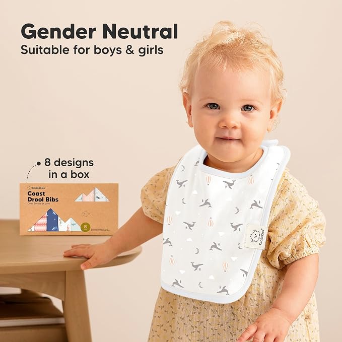 KeaBabies 8-Pack Organic Baby Bibs - Image 9