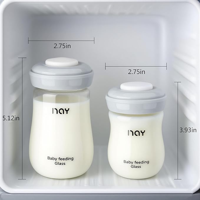 Glass Breastmilk Storage Bottles, 8oz Wide Neck Breast Milk Containers - Image 4