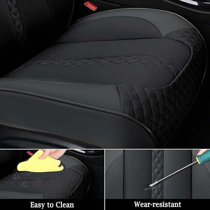 Doogo Leather Seat Covers Front Pair, Universal Seat Cover 2-Pack, Waterproof - Image 5