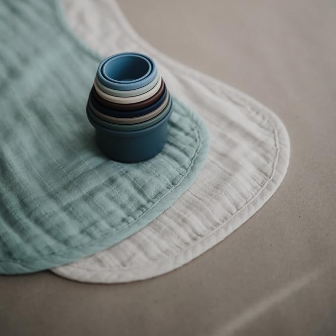 mushie Muslin Baby Burp Cloths | 100% Organic Cotton - Image 4