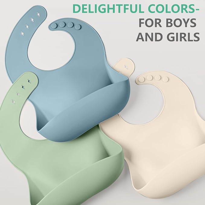Cuddle Campus Set of 3 Silicone Bibs - Image 6