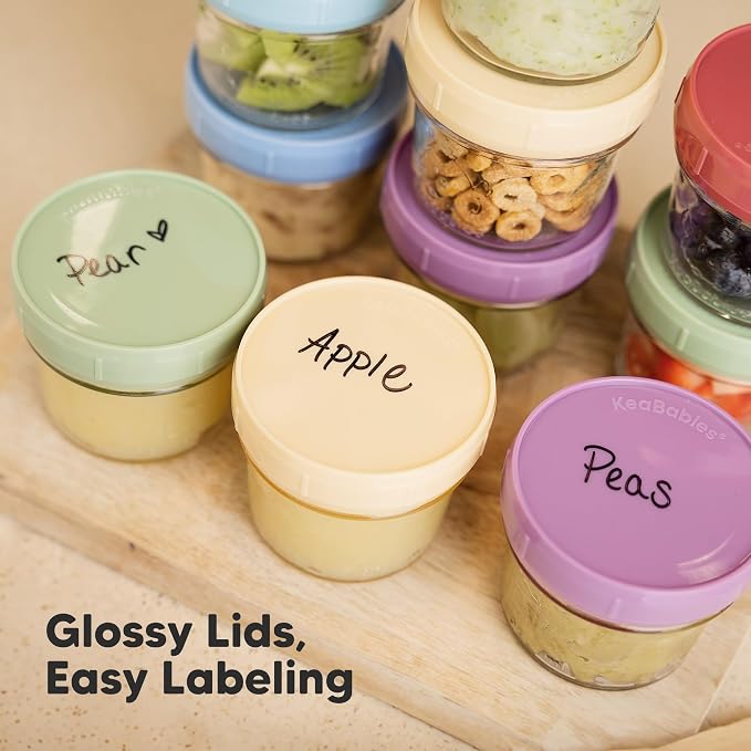 KeaBabies 6pk 4oz Glass Baby Food Containers - Image 6