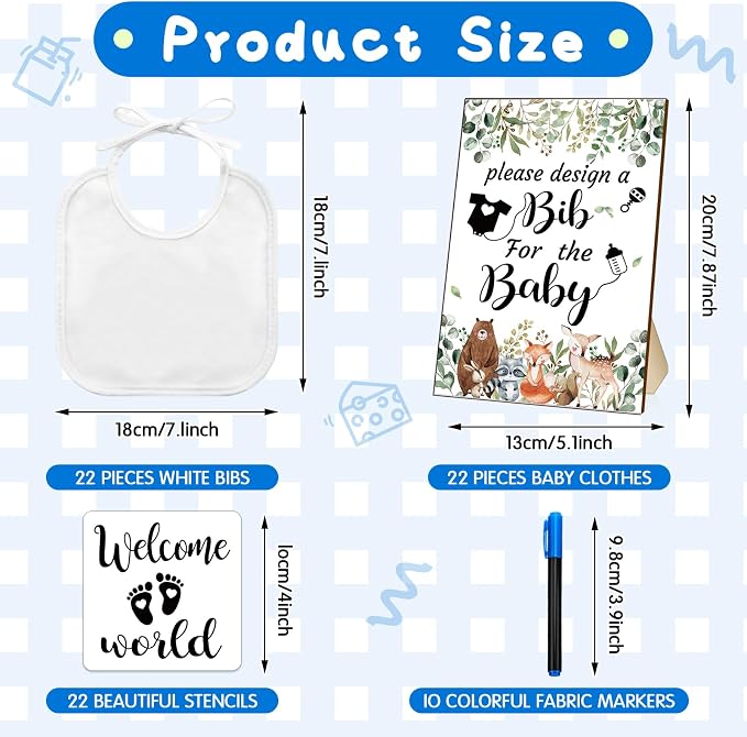 Newwiee 55 Pcs White Bibs for Baby Decorating Design a Bib Decorate Plain - Image 2