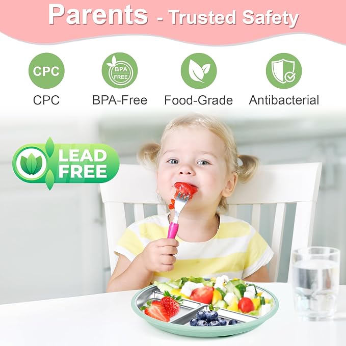 Bella's Friends Stainless Steel Kids Plates 8" Suction Plate - Image 4