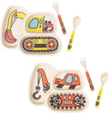 Kid Plate Set Toddler Plates Dinnerware Dinner Dish Set Baby Feeding Spill by nohlerlife